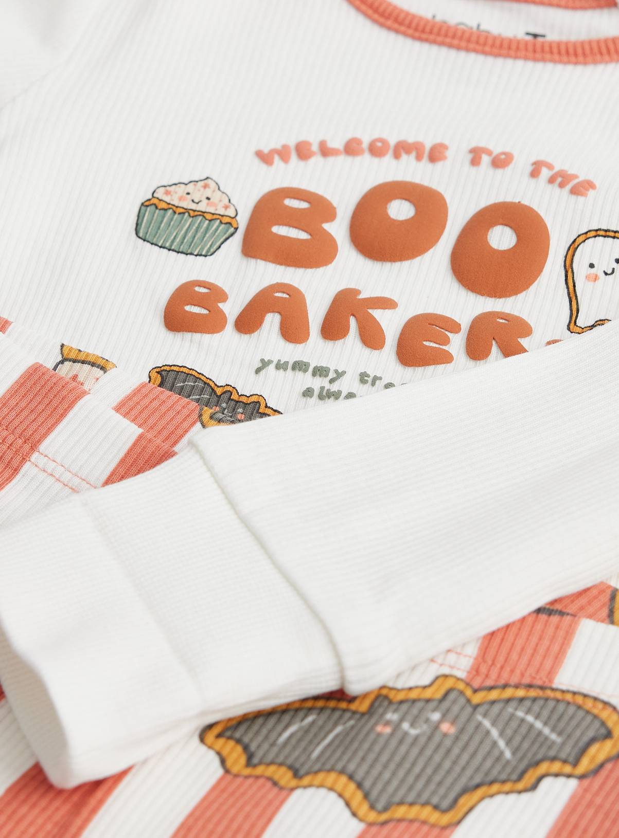 Cream Boo Bakery Halloween Print Pyjamas 3-6 months - Image 2
